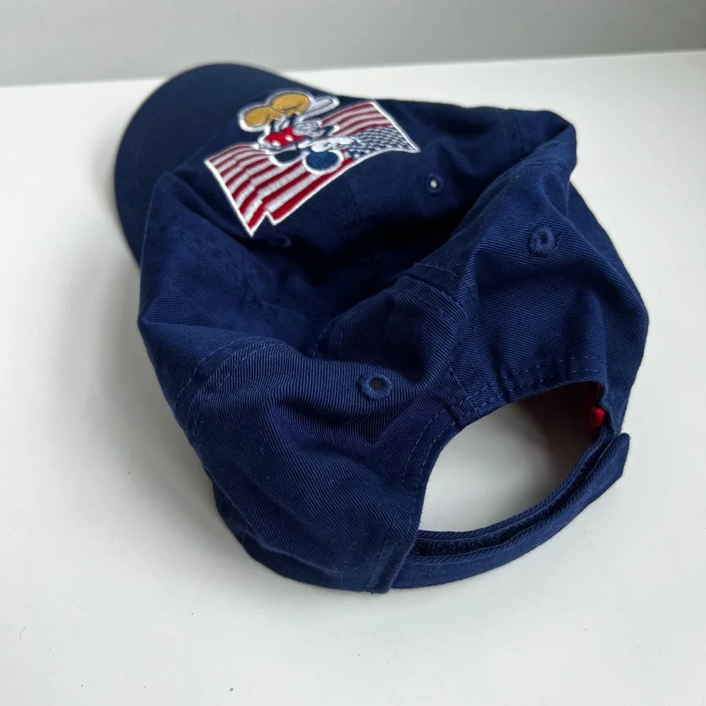 Disney Store Mickey Mouse American Flag Navy Blue Baseball Hat USA Patriotic
